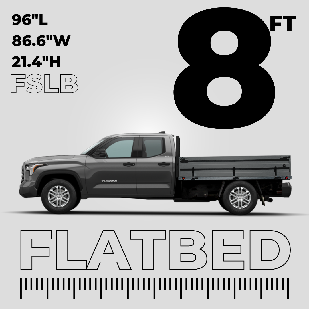 Full-Size Long Aluminum Flatbed Truck Body - with Headache Rack