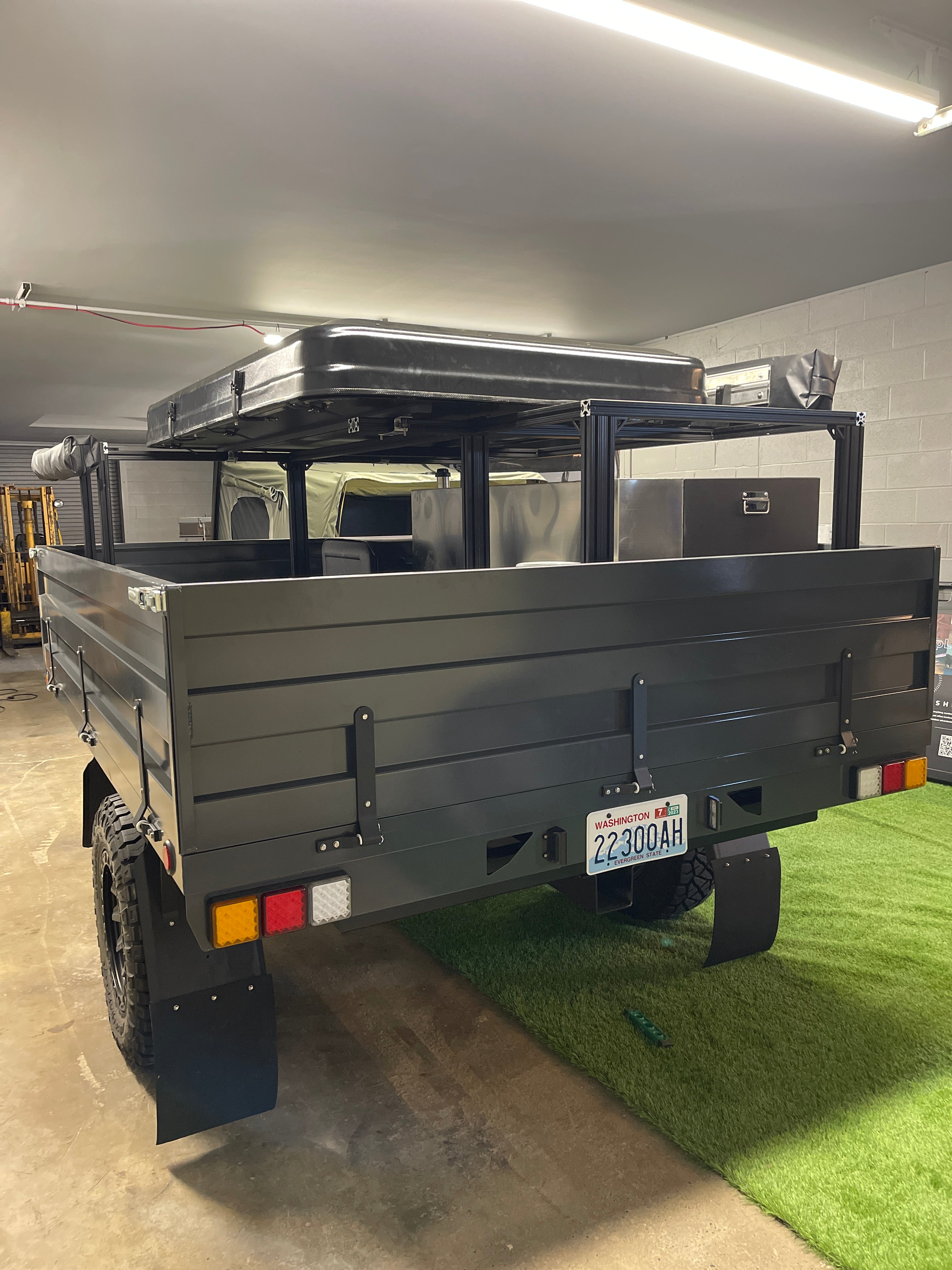 Mid-Size Long Aluminum Overland Trailer - with Headache Rack