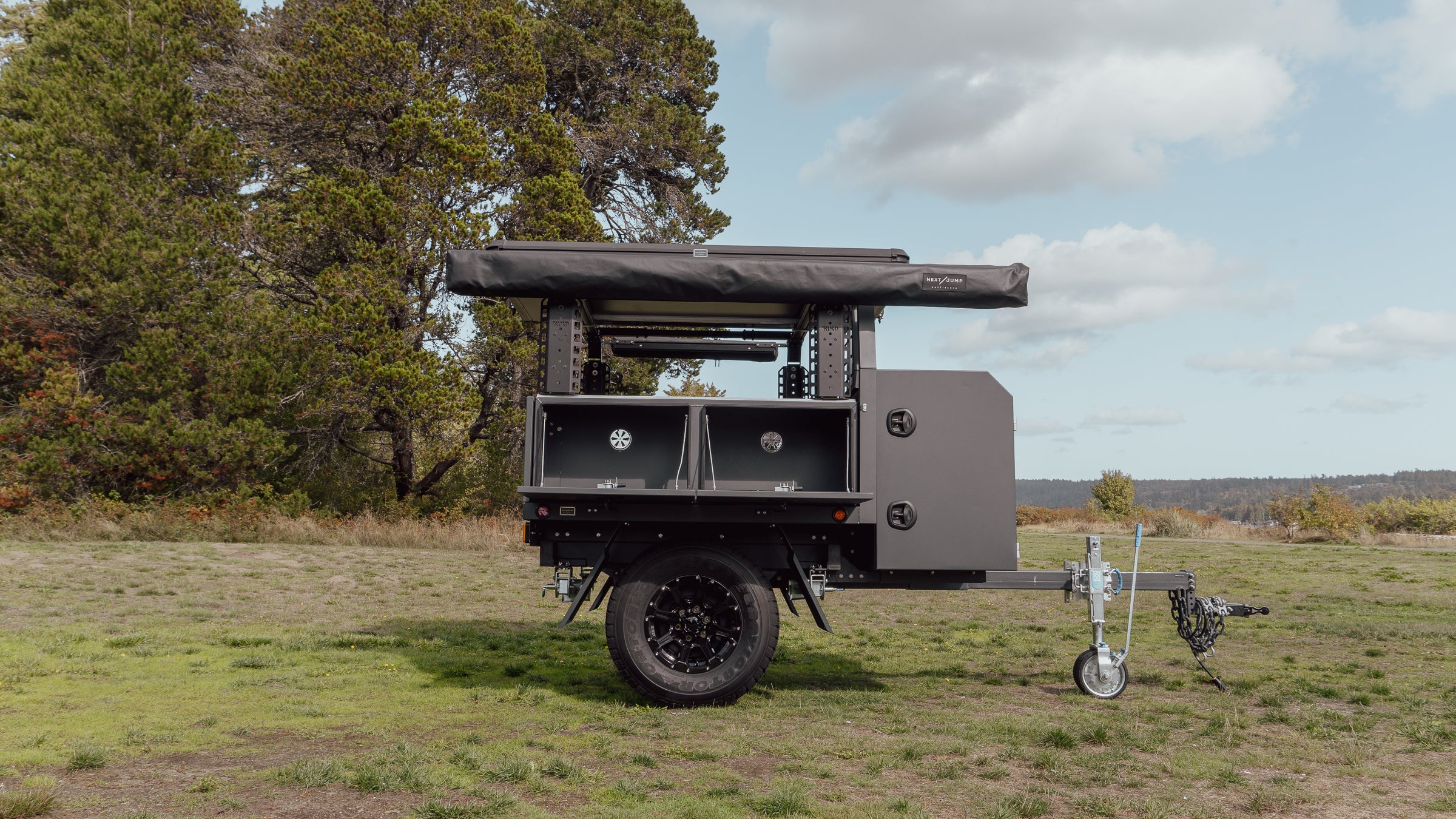 Mid-Size Regular Aluminum Overland Trailer - with Headache Rack