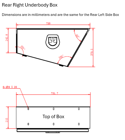 Mid-Size Long Underbody Box Set of 4