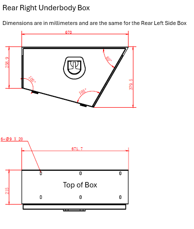 Mid-Size Regular Underbody Rear Box Set of 2