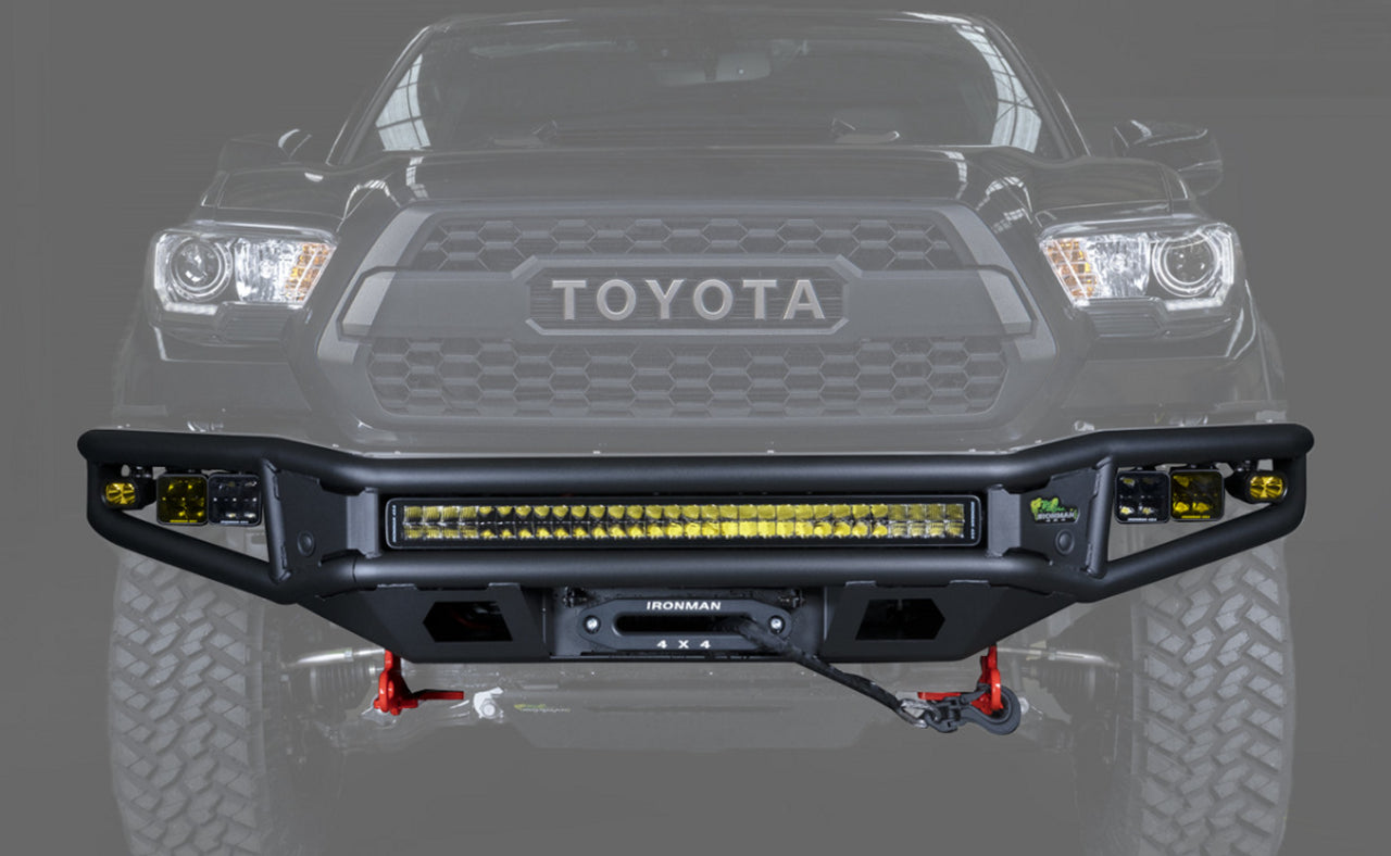 Ironman 4x4 (IRM) BBR072K-NNN 16-23 TACOMA RAID SERIES FRONT BUMPER KIT w/ Bright Saber 32" LED Light Bar