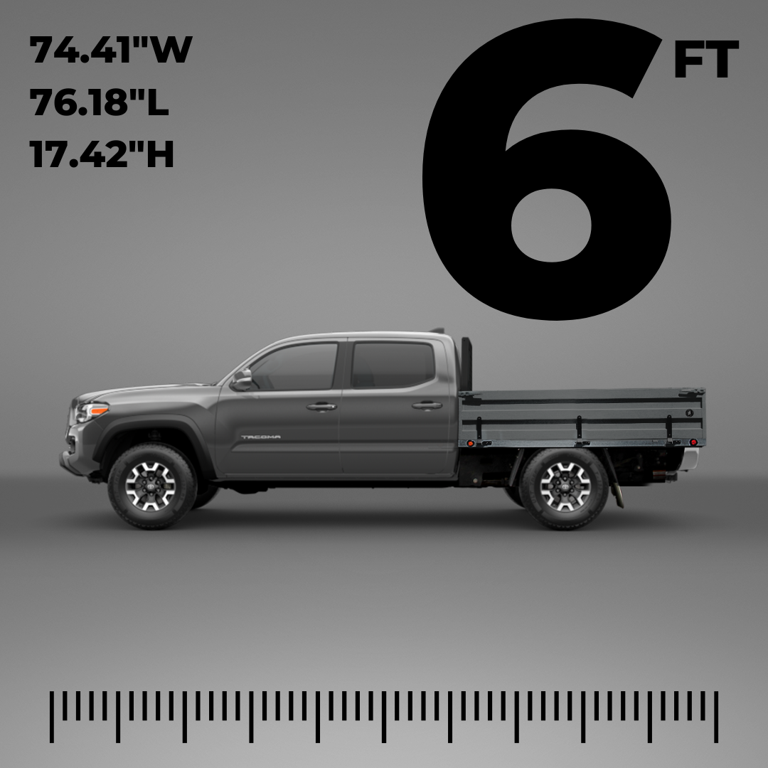 Mid-Size Truck Long Aluminum Flatbed - 74.41"W x 76.18"L x 17.42"H - Next Jump Outfitters