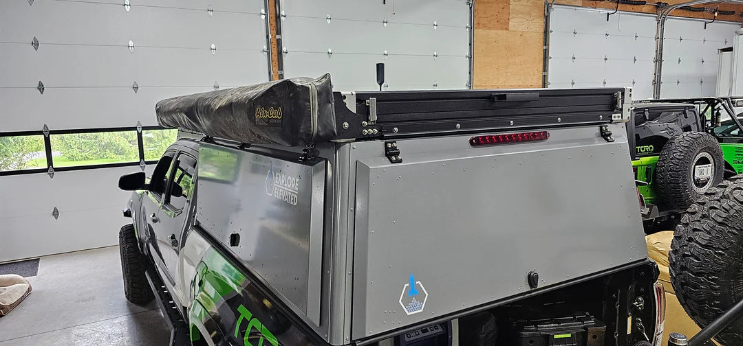 Explore Elevated Electric Locking Truck Top Camper - Mid-Size 6ft Bed