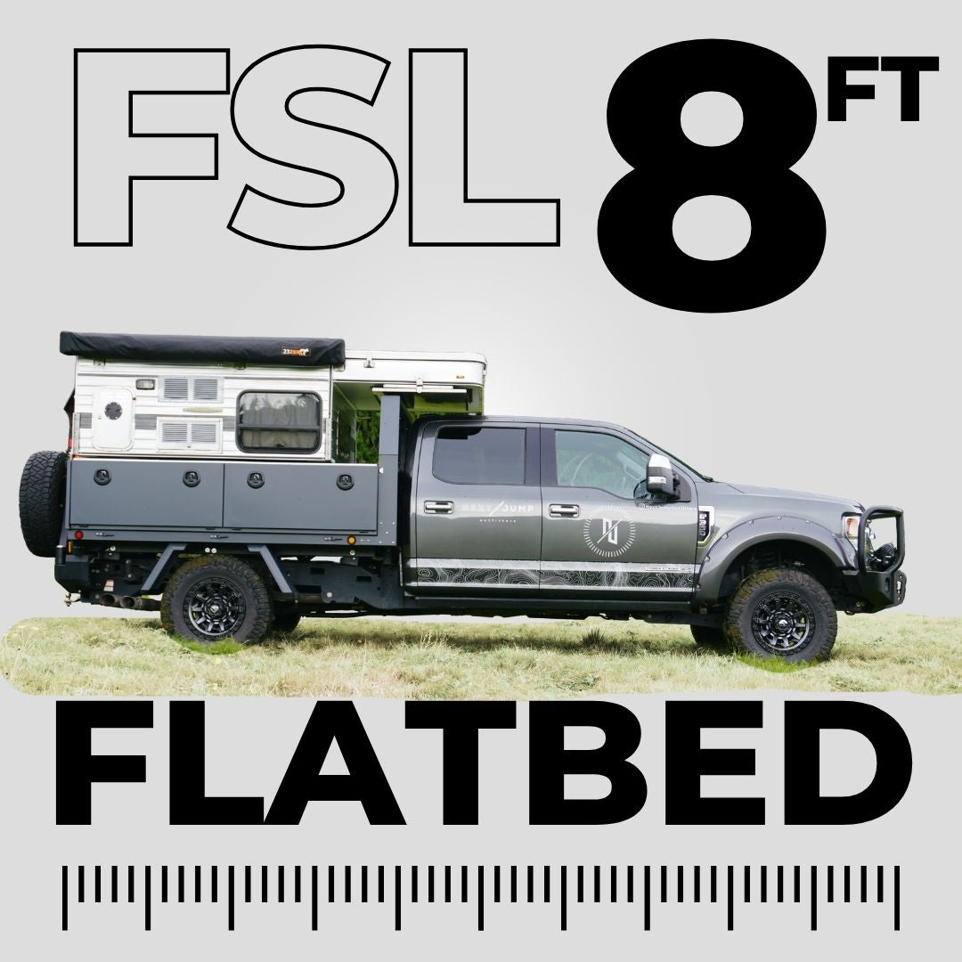 Full-Size Long Aluminum Flatbed Truck Body ONLY -  Dimensions: 96"L x 86.6"W x 21.4"H