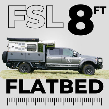 Full-Size Long Aluminum Flatbed Truck Body ONLY -  Dimensions: 96"L x 86.6"W x 21.4"H