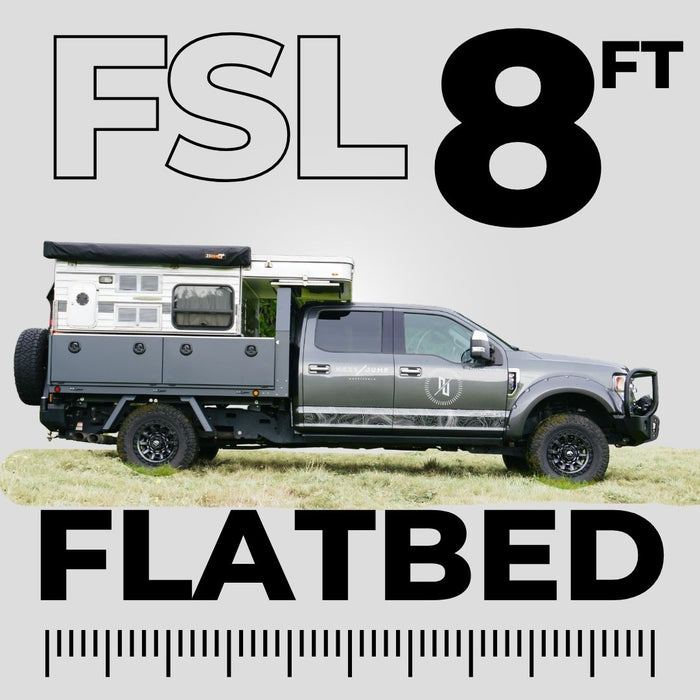 Full-Size Long Aluminum Flatbed Truck Body ONLY -  Dimensions: 96"L x 86.6"W x 21.4"H