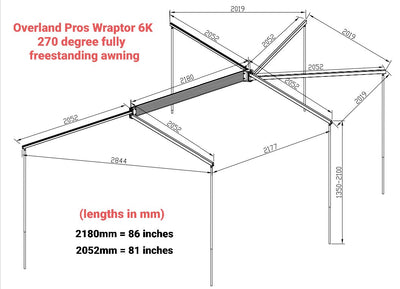 Overland Pros Wraptor 6K- 270 Degree Freestanding Vehicle Mounted Awning - Next Jump Outfitters